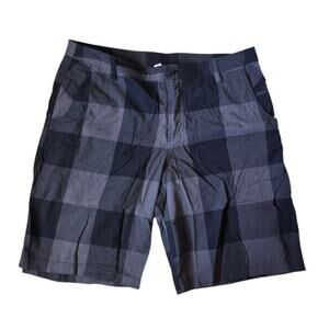 Lululemon Kahuna Plaid Shorts Black Gray Check  Size 32